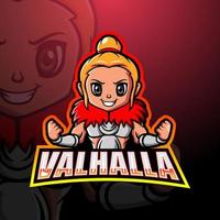 Valhalla mascotte esport logo design vettore