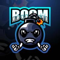 design del logo esport della mascotte della bomba vettore