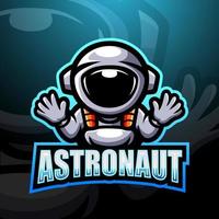 design del logo esport della mascotte dell'astronauta vettore