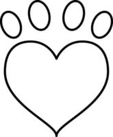 vettore icona del profilo del cuore della zampa
