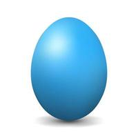 uovo di gallina blu per uovo di pasqua realistico e volumetrico vettore