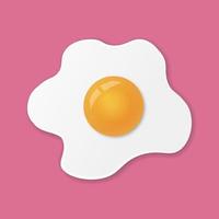 uovo fritto o uova strapazzate isolate su sfondo rosa calmo vettore