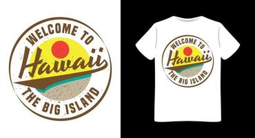 hawaii il design della t-shirt tipografica della grande isola vettore