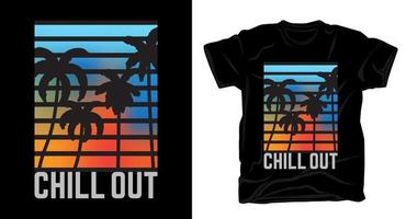 tipografia chill out con design t-shirt con palme vettore