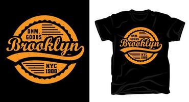t-shirt vintage tipografia brooklyn vettore