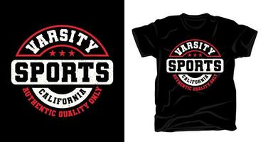 design della t-shirt tipografia sportiva varsity vettore