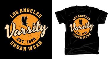 design della t-shirt tipografia di abbigliamento urbano los angeles varsity vettore