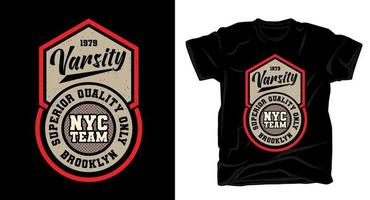 tipografia varsity per il design di t-shirt vettore