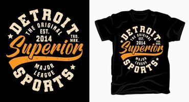 detroit design tipografico sportivo superiore per t-shirt vettore