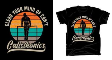 t-shirt vintage tipografia calisthenics vettore