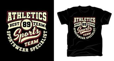 design della t-shirt tipografia della squadra di atletica leggera vettore