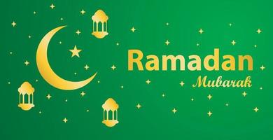 ramadan kareem saluto sfondo design in colore verde. disegni per modelli di banner. vettore