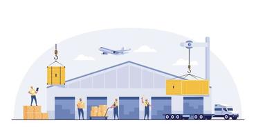 logistica globale. rete internazionale di fornitura, distribuzione, magazzino, trasporto e consegna. vettore