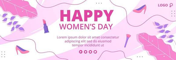 illustrazione piatta del modello di copertina per la festa della donna modificabile di sfondo quadrato adatto per social media, biglietti di auguri e annunci web su Internet vettore