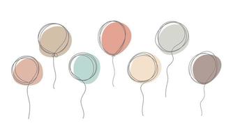 una forma a palloncino a linea singola per una decorazione minimalista. vettore