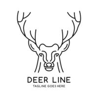 logo del profilo della testa di cervo vettore