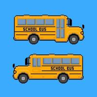 scuolabus in stile pixel art vettore