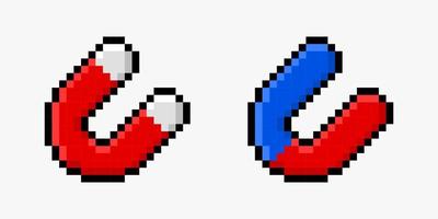 magnete nel design pixel art vettore