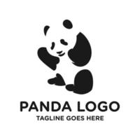 logo panda nero vettore