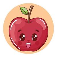 succoso e fresco simpatico personaggio dei cartoni animati di mela vettore