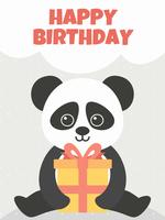 Buon compleanno simpatico panda vettore