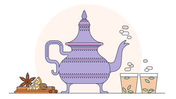 Vettore di tè indiano