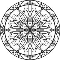 doodle mandala libro da colorare per adulti e bambini. decorativo rotondo bianco e nero. vettore