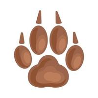 impronta della zampa di un cane, un animale selvatico. illustrazione piatta isolata su sfondo bianco vettore