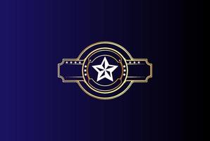 stella d'oro vintage per il vettore di design del logo della cintura del campione di lotta