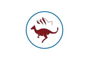 canguro australiano con il vettore di progettazione del logo dell'etichetta del timbro del distintivo del teatro dell'opera di Sydney