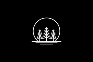 rustico retrò vintage pino sempreverde abete cicuta abete conifera cedro conifere cipresso larice pinus alberi foresta logo design vettore