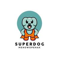 simpatico design del logo del super cane vettore