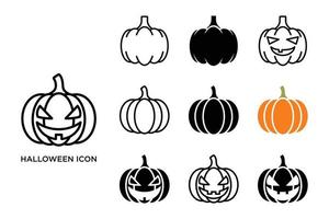 Halloween icon set modello di disegno vettoriale su sfondo bianco