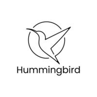 design del logo della linea colibrì vettore