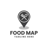 disegno di marchio di vettore della mappa del cibo
