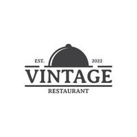 cibo in stile vintage logo design. logo per ristorante, cibo e cucina vettore