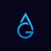 design del logo dell'acqua ga vettore
