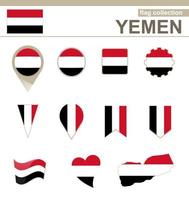 collezione bandiera yemen vettore
