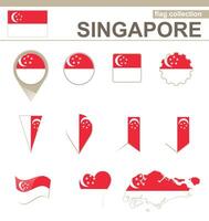 collezione di bandiere di singapore vettore