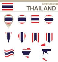 collezione di bandiere della thailandia vettore