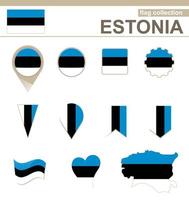 collezione di bandiere dell'estonia vettore