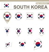collezione di bandiere della corea del sud vettore