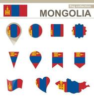 collezione di bandiere della Mongolia vettore
