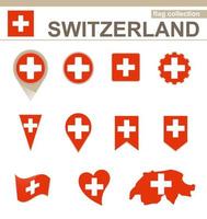collezione di bandiere svizzere vettore