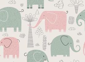 modello senza cuciture di elefanti carini. illustrazione vettoriale