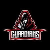 logo di gioco della mascotte del guardiano vettore