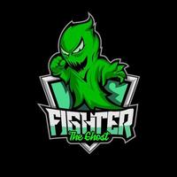 logo della mascotte del combattente fantasma vettore