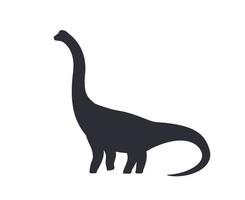 dinosauro, silhouette brachiosauro isolato su bianco vettore