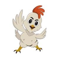 il pollo dei cartoni animati saluta vettore