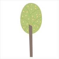 albero scandinavo verde. illustrazione dell'albero di primavera di design. semplice illustrazione vettoriale per il design dei bambini.